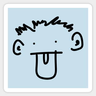 Funny smiling face boy Sticker